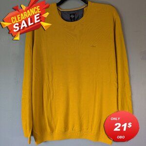 S. Oliver Men Yellow Gold XX-Large Cotton Crewneck Sweater